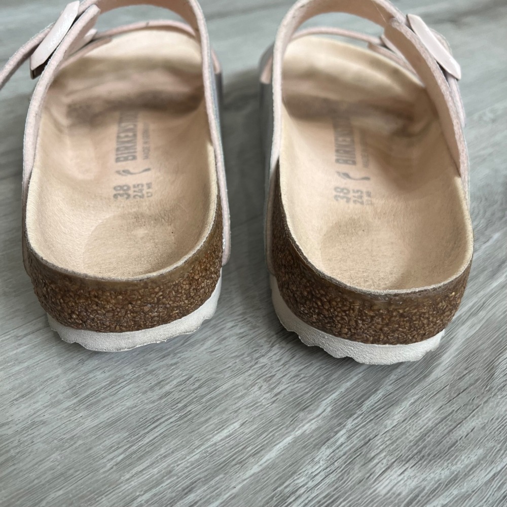 Birkenstock Arizona Iridescent Sandals Shoes Microfiber Vegan Support Comfort 38 - Picture 8 of 10